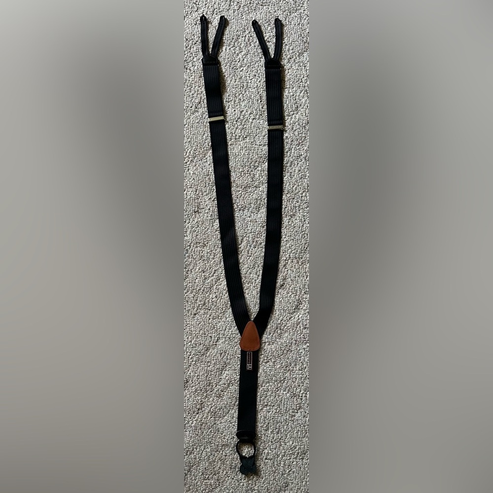 Trafalgar Black and Brown Leather-Accent Suspenders